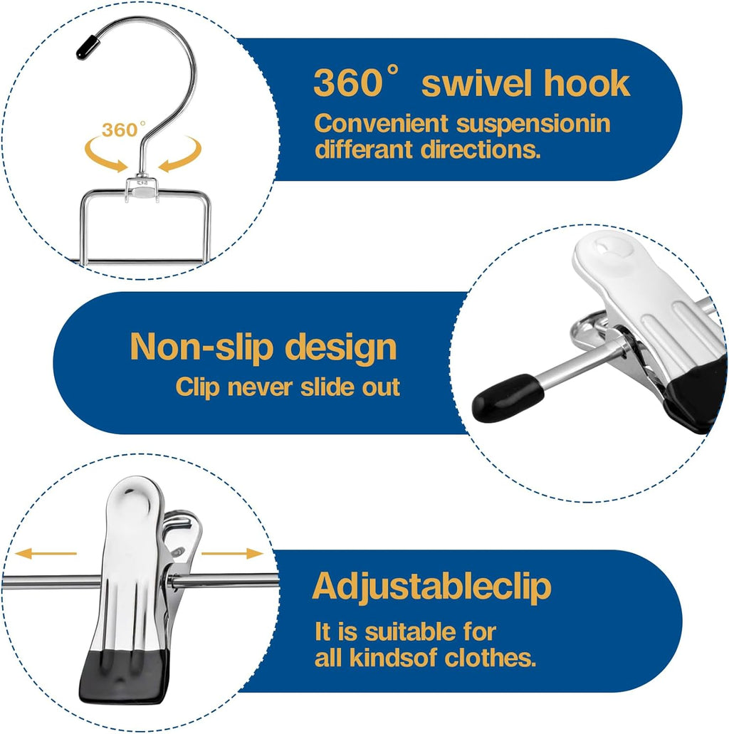 3 Piece Skirt Hanges Space Saving, Pants Hangers with Clips 5 Tier,Closet Organizers and Storager,Clothes Hanger Space Saver,Closet Organization for Skirt,Trousers,Jeans,Legging