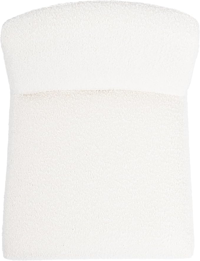 Homepop Home Decor | Upholstered Dining Chairs with Low Back |Decorative Home Furniture, Cream Boucle (Single Pack)