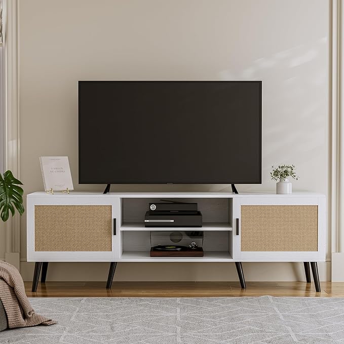 TV Stand for TVs up to 65'', Mid Century Modern Entertainment Center ...