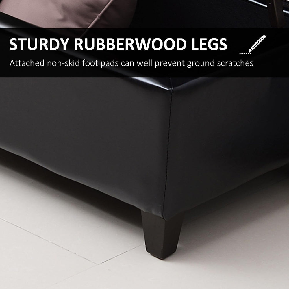 Faux Leather Storage Bench