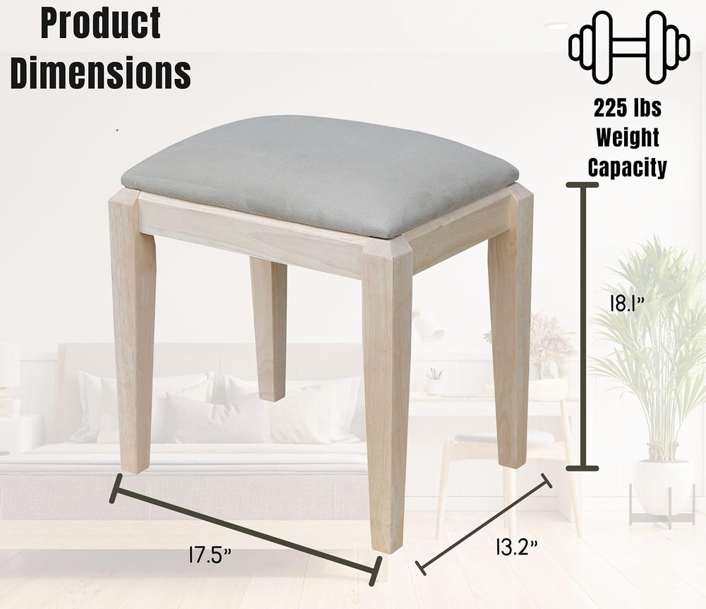 International Concepts Unfinished Vanity Bench, Unfinished