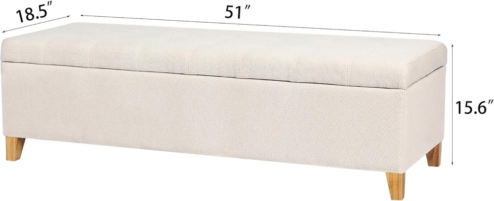 Asense Storage Ottoman Bench with Hinged Lid, Ottoman with Storage Footstool ...