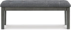 Signature Design by Ashley Hallanden Rustic Tufted Upholstered Dining Room Bench, Gray