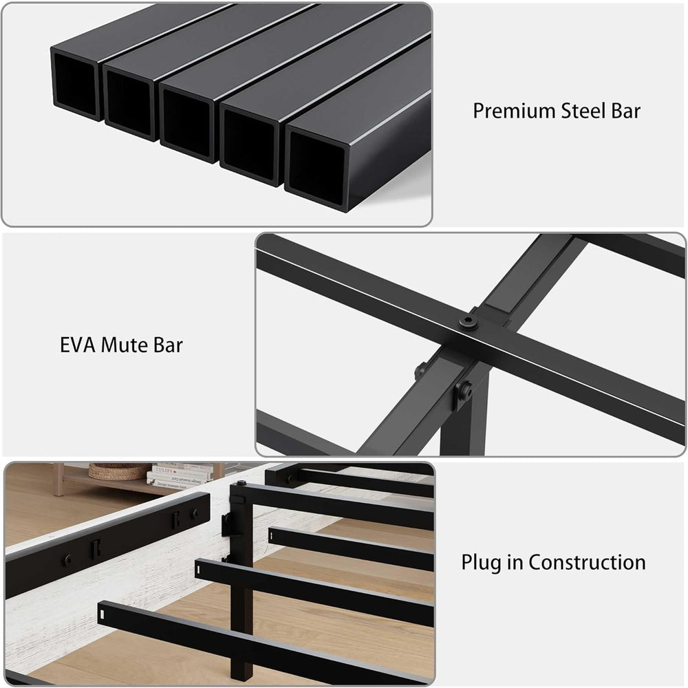 Ball & Cast Wood King Size Bed Frame with Storage Headboard,Farmhouse Pla...