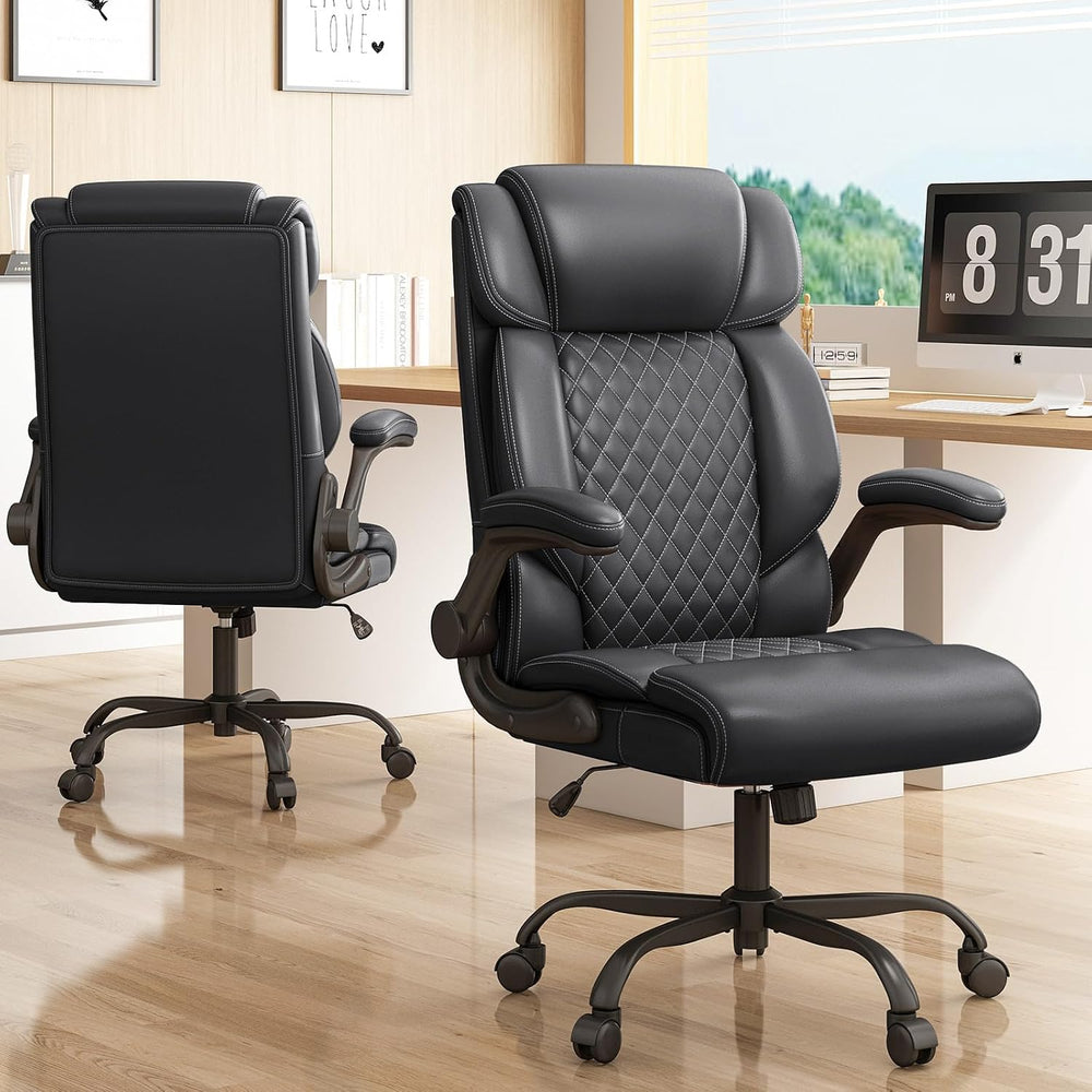 Office Chair-Executive High Back Breathable Big and Tall Office Chair Flip-up...