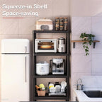 Plastic Storage Shelves, 12" D x 24" W x 52.56" H Plastic Shelves for Storage, 4-Tier Shelving Unit, Storage Rack, 264 lbs, Bathroom, Laundry, Garage & Home