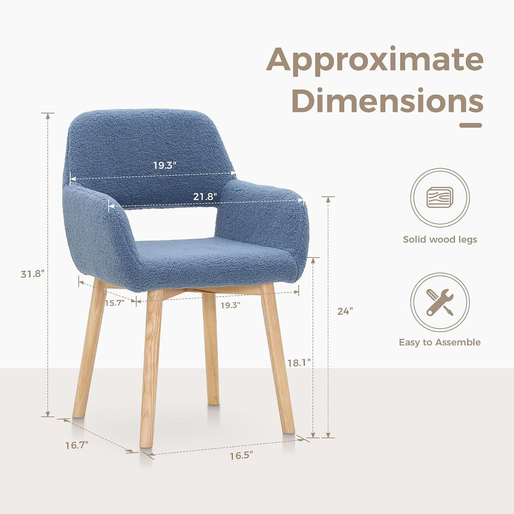 MAISON ARTS Mid Century Modern Dining Chairs with Arms Set of 2, Comfy Accent...