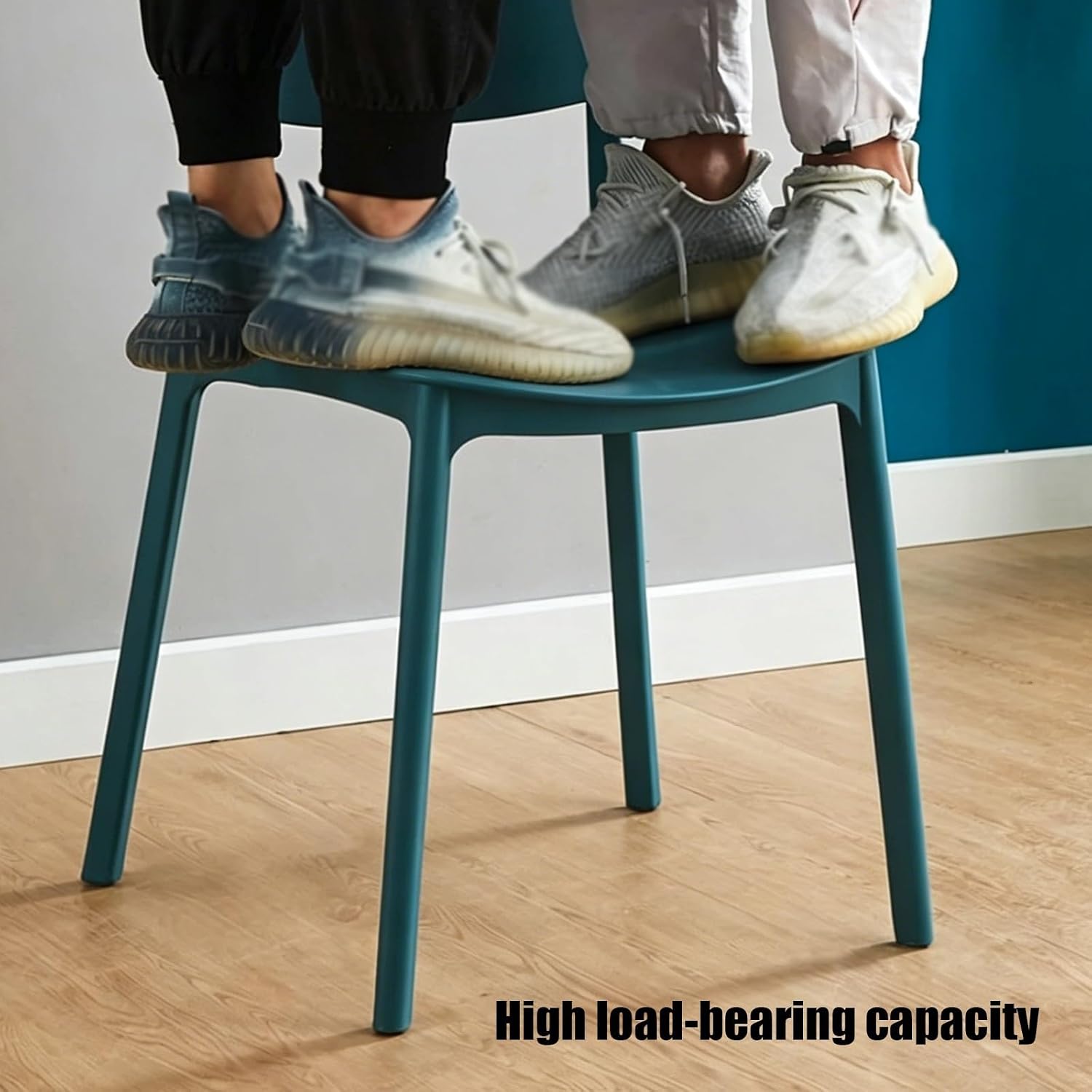 Dining Chairs, Heavy-Duty Plastic Stools, Commercial Dining Chairs, with Comfy Low Back Lumbar Support, for Parties, Home, Office(Green)