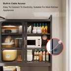 Kitchen Pantry Cabinet with Adjustable Shelves and Doors, Tall Storage Cabinet, Freestanding Kitchen Cupboard, for Bedroom, Dining Room, Office(Gray,187x80cm/73.6x31.5in)