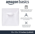 Amazon Basics Cube Organizer Storage Bins Handles, Collapsible Fabric, Pack of 6, 13"x13"x13", White
