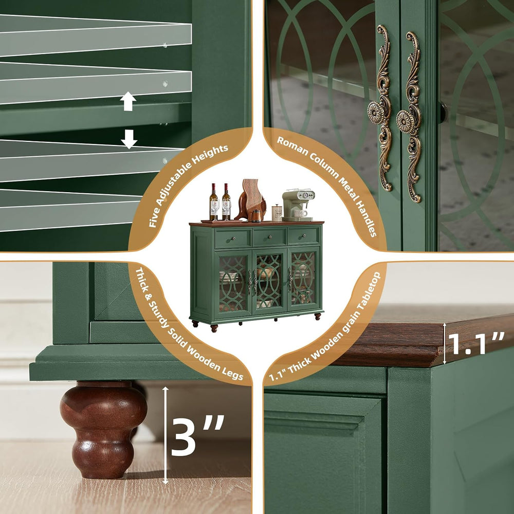 Joaxswe Farmhouse Sideboard Buffet Cabinet with Storage,48" Large Creden...