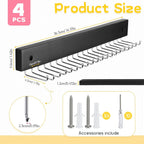 4 Pack Necklace Holder Wall Mount, Hanging Jewelry Organizer with 80 Hooks Total, Space Saving Wooden Necklace Holder for Wall, Necklace Organizer Hanger for Necklaces, Bracelets, Pendant