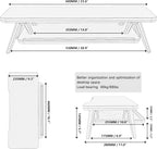 Fenge Monitor Stand, Monitor Stands Riser for Desk, 23.6 Inch Wood Desk Shelf with Storage Organizer and Cable Management for Office Desk Accessories