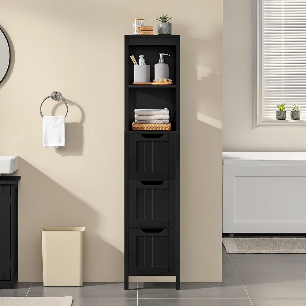 Yaheetech 56”H Bathroom Storage Cabinet, Narrow Freestanding Floor Cabinet wi...