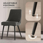 Modern Upholstered Dining Chairs Set of 4 with Thick Seat Cushion and Curved Back, Synthetic Leather Mid-Century Dinner Chair for Kitchen, Dining Room,Cafe (Faux Leather-Gray, Set of 4)