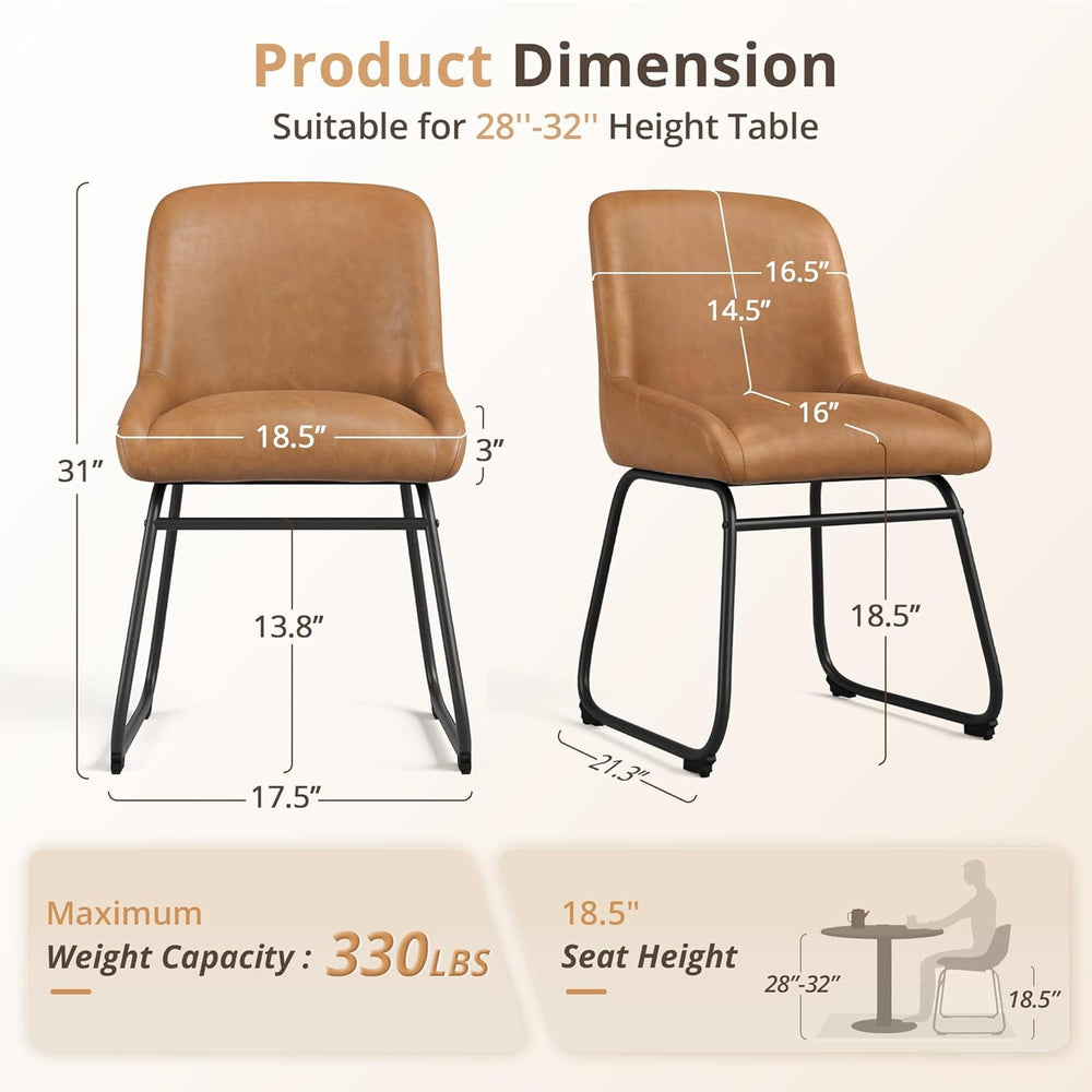LUE BONA Comfortable Dining Room Chairs Set of 4, Modern Upholstered Kitchen ...