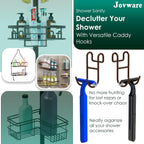 Bronze Shower Caddy Hooks - Razor Hanger and Shelf Hooks for Loofah - 2 Pack