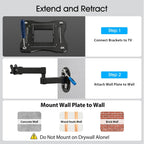 Full Motion TV Wall Mount for Most 12-29 Inch Flat Curved TV&Computer up to 22lbs,Sturdy TV Wall Bracket with Tilt Swivel Extension, Max VESA 100x100mm 17 19 21 23 27 Articulating Monitor Mount
