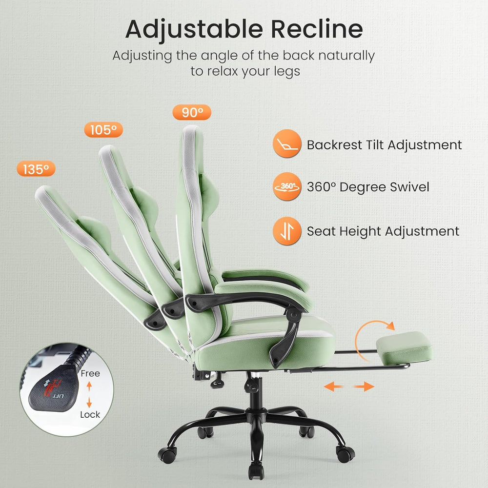 Sweetcrispy Gaming Chair, Ergonomic Computer Desk Chair, Lumbar Support | Hig...
