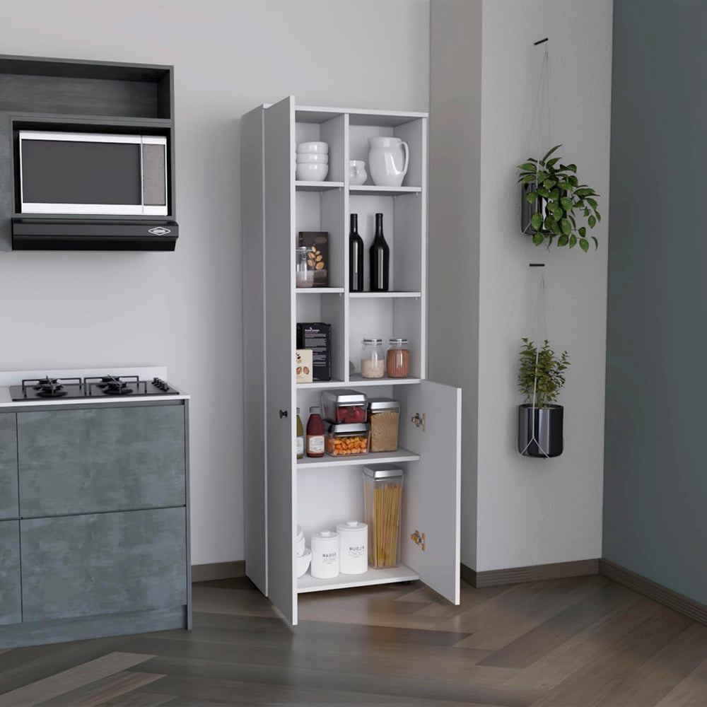 Riner 67" Tall Slim Pantry Organizer with 8 Shelves, 2 Doors & Moder...