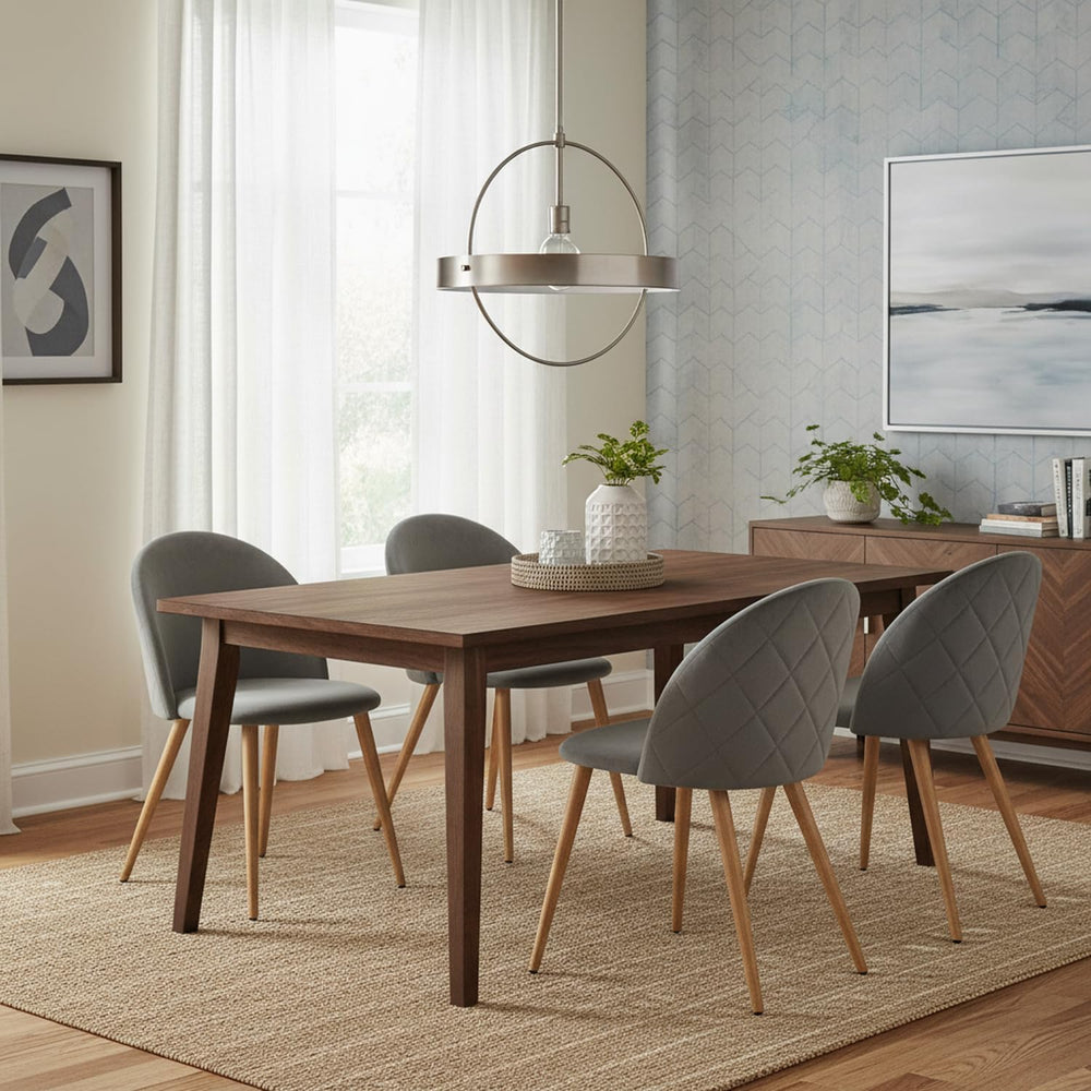 FurnitureR Dining Chairs Set of 2, Upholstered Velvet Mid Back Armless Accent...