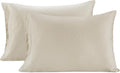 LANE LINEN Pillows Queen Size Set of 2, Soft 100% Egyptian Cotton, Cool & Smooth Pillow Cases - Swiss Dot - Ivory
