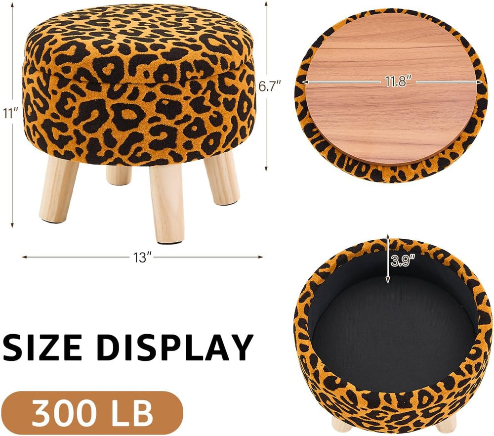 Wimarsbon Storage Ottoman, Modern Round Footrest with Soft Padded Seat, Patte...