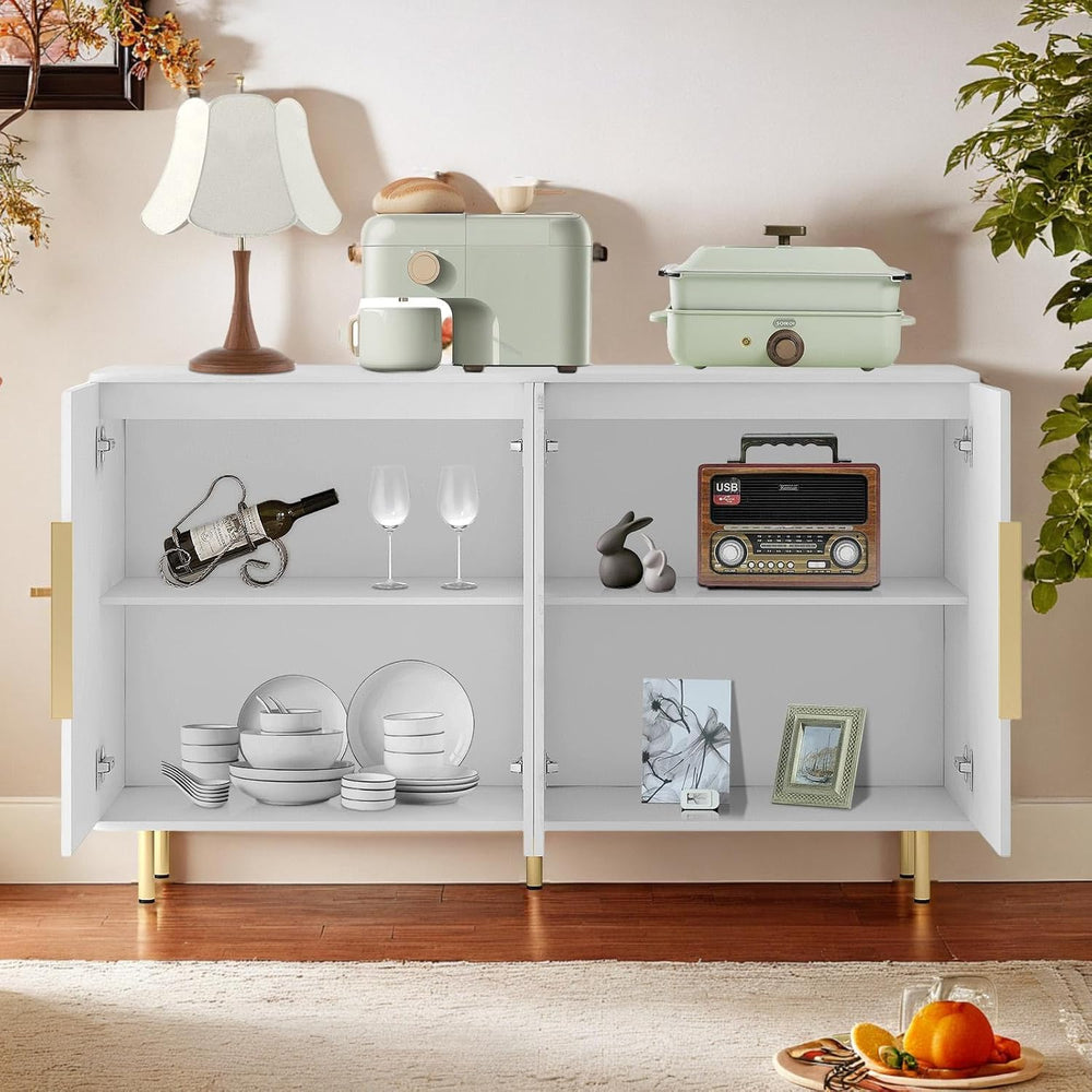 Sideboard Cabinet, 56" Large Buffet with Storage, Wood Credenza with 4 F...