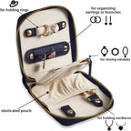 Travel Jewelry Organizer Case - for Tangle-Free Necklaces, Earrings, Rings, Bracelets Storage, Travel Essentials, Fashion Portable Jewelry Travel bags for Women - Small Black