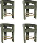 Jofran Upholstered Counter Stool with Arms – Versatile Barstools – Stylish Seating for Kitchen Dining Room or Home Bar, Forest, Set of 4