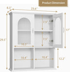 CJL Bathroom Wall Cabinet with Fluted Door, 23.6'' x 29.5'' Medicine Cabinet, Over The Toilet Storage Cabinet, White