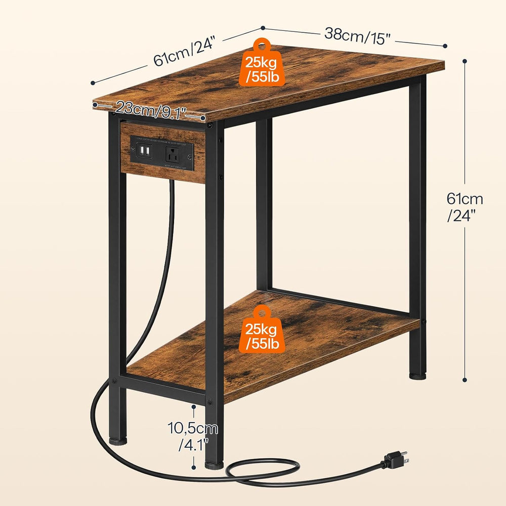 HOOBRO Wedge End Table and Wire Cube Storage Organizer, Recliner Wedge Side T...