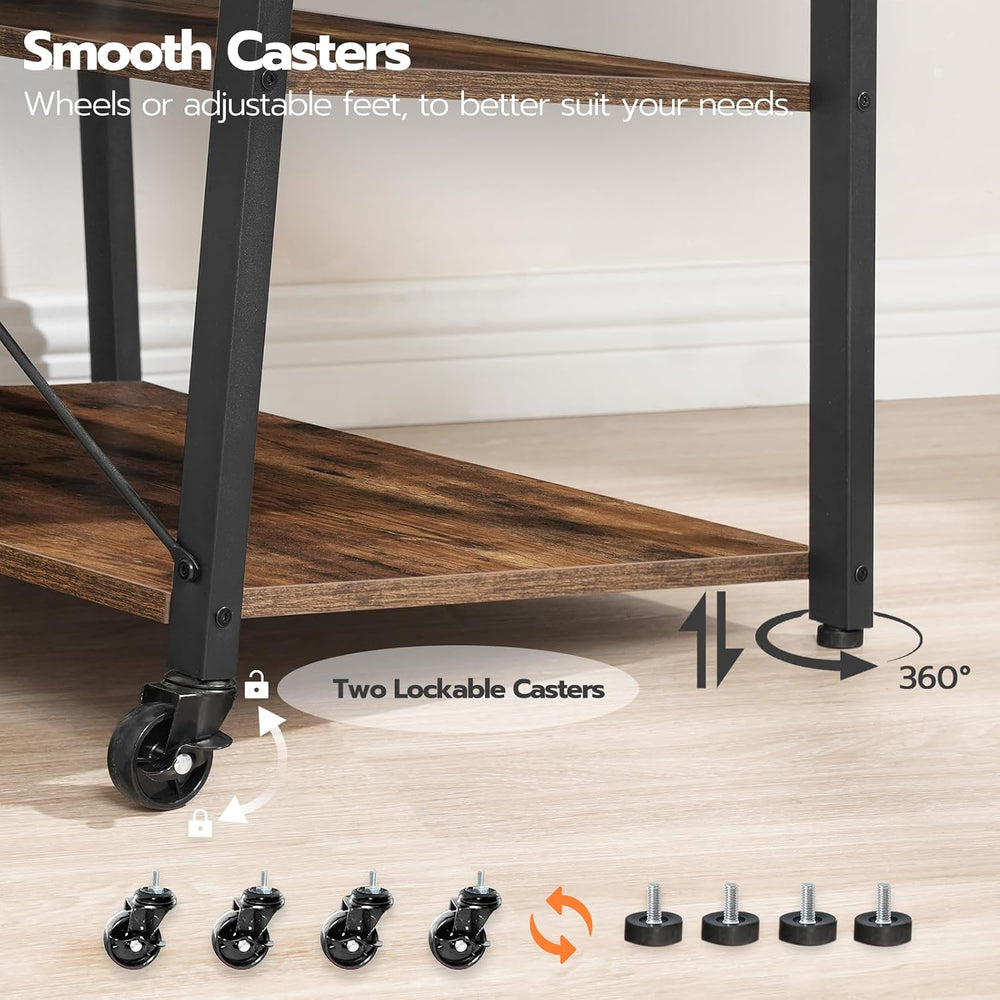 HOOBRO Rolling TV Stand with Mount and Power Outlet Up to 55 inch TV, Corner ...