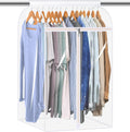 35" Hanging Garment Bags for Closet Storage Large Clear Garment Bags for Hanging Clothes Garment Rack Cover Coat Protector for Suit, Wardrobe, Bottom Enclosed