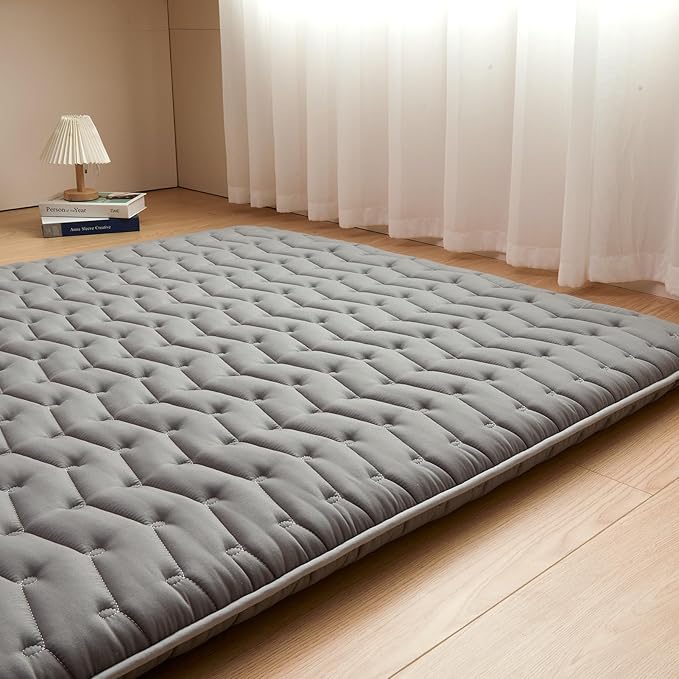 Premium Foam Japanese Futon Floor Mattress Twin Size 39"x 80",100% High Density Foam Comfortable Floor Mattress,3.5" Thicken Foldable Sleeping Pad,Dormitory Tatami Mat,for Adult and Kids(Gray)