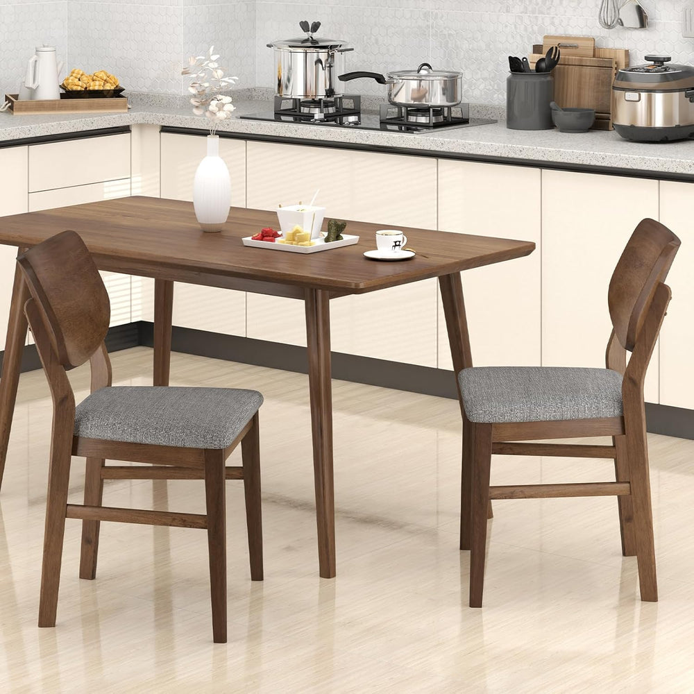 Giantex Wooden Dining Chairs Set of 4, Farmhouse Upholstered Kitchen Chairs w...