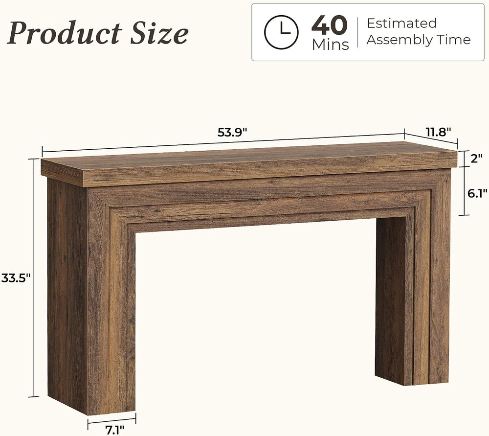 Huuger 54 Inch Entryway Table, Rectangular Console Table for Living Room | Fa...