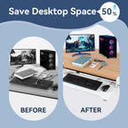VUSIGN Keyboard Tray Under Desk Height Adjustable,Pull Out with Adjustable C Clamp Mount System for L-Shaped Tables, Extra Sturdy, 26.4” x 11.8” Slide-Out Platform Computer Drawer for Typing,White