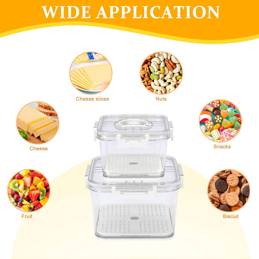 Cheese Container for Refrigerator,2 Pack Cheese Keeper with Airtight Lid and Time Recording,Cream Block Shredded Cheeses Storage Box,Sliced,Grated,Cheddar Cheeses Box Keeper for Fridge,kitchen