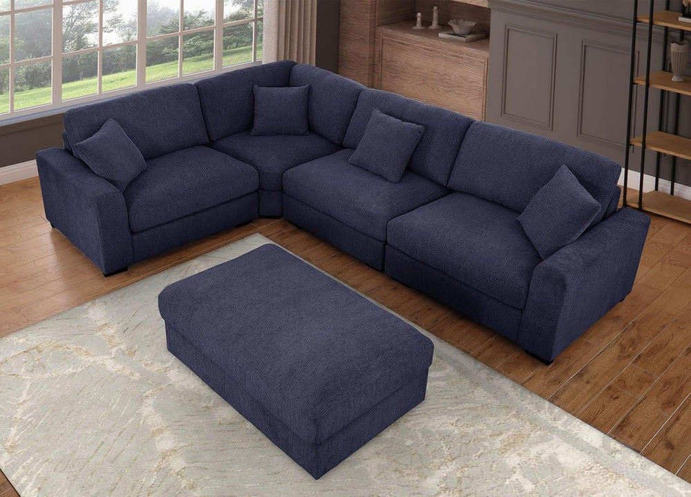 asunflower Ottoman for Living Room Navy Blue 45.8" x 28.7" Large Re...