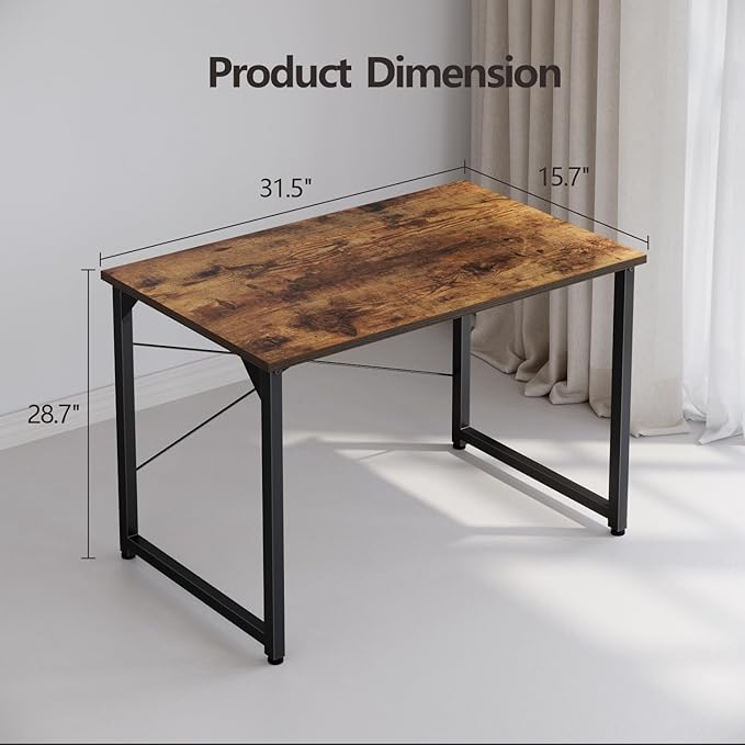 Cubiker Computer Desk, 32 inch Small Home Office Desk for Small Spaces, Modern Simple Style for Home, Office, Deep Brown