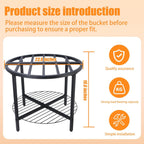 2-Tier Rain Barrel Stand – Base Only, Outdoor Heavy-Duty Rain Water Collection Barrel Stand with Rust-Proof Design & Ring Shelf, Fits 45/50/55-Gallon Plastic Round Rain Barrels (Black)