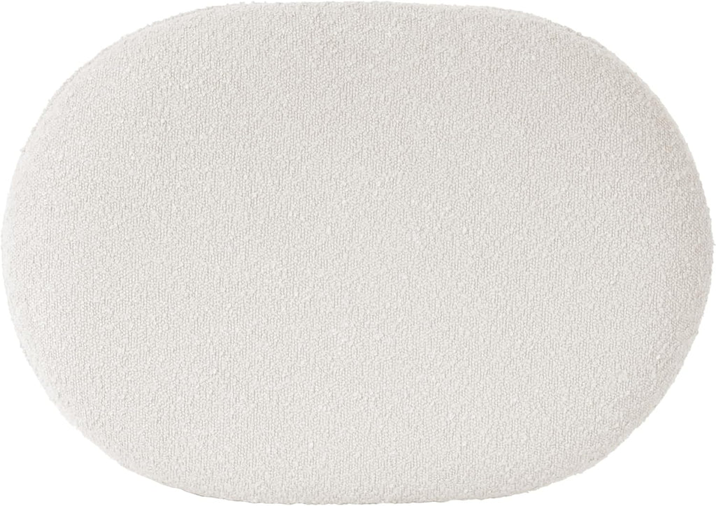 Spatial Order 24" Quinn Modern Ottoman - Cream White Boucle