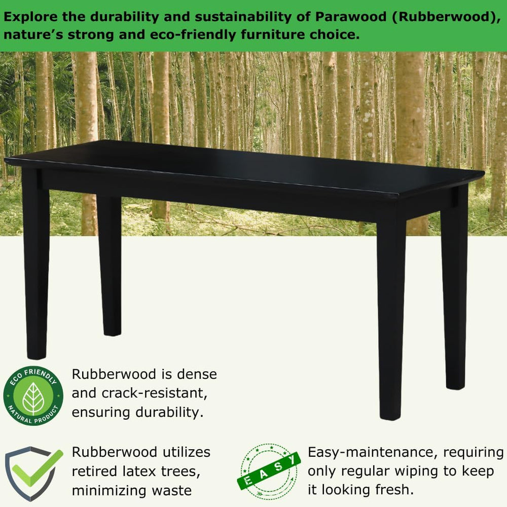 International Concepts Shaker Style Bench, 39-Inch Wide, Solid Parawood, Unfi...