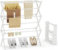 Collapsible Laundry Drying Rack for Small Apartment,35 lbs Carbon Steel with Reinforced Joints, Adjustable Space Saving Indoor Outdoor Rack, No Tools, 17.7"-29" W x 12" D x 35.5" H, White