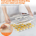 Deviled Egg Containers with Lid and Handle, Durable Clear Plastic Deviled Egg Carrier Storage 24 Eggs, Stackable Egg Holder for Fridge, Portable Tray Platter for Party & Picnics-1 Pack White