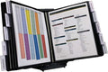 Ultimate Office AdjustaView 10-Pocket Desk Reference Organizer with Easy-Load Pockets and Compact Weighted Base for Stability, Black Pockets