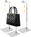 Royxen 3 Pack Handbag Rack Stainless Steel with Adjustable Height, Purse Display Stand, Silver