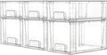 Vtopmart 6 Pack Clear Stackable Storage Drawers,Easy to Assemble Bathroom Organizers and Storage with handles,Plastic Drawers for Kitchen Pantry,Cabinet,Under Sink Organization