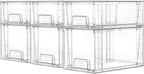 Vtopmart 6 Pack Clear Stackable Storage Drawers,Easy to Assemble Bathroom Organizers and Storage with handles,Plastic Drawers for Kitchen Pantry,Cabinet,Under Sink Organization